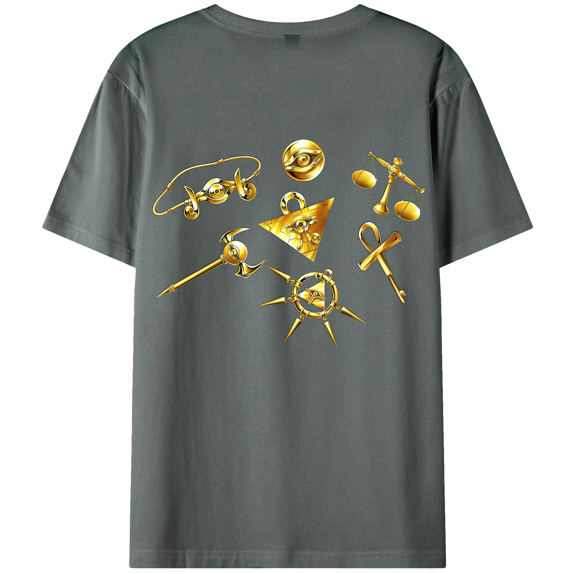 （画像用） 遊☆戯☆王 Yu-Gi-Oh! 綿100％ メンズ半袖Tシャツ（バックプリント） 通気性